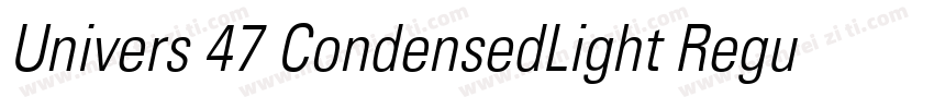 Univers 47 CondensedLight Regular字体转换
